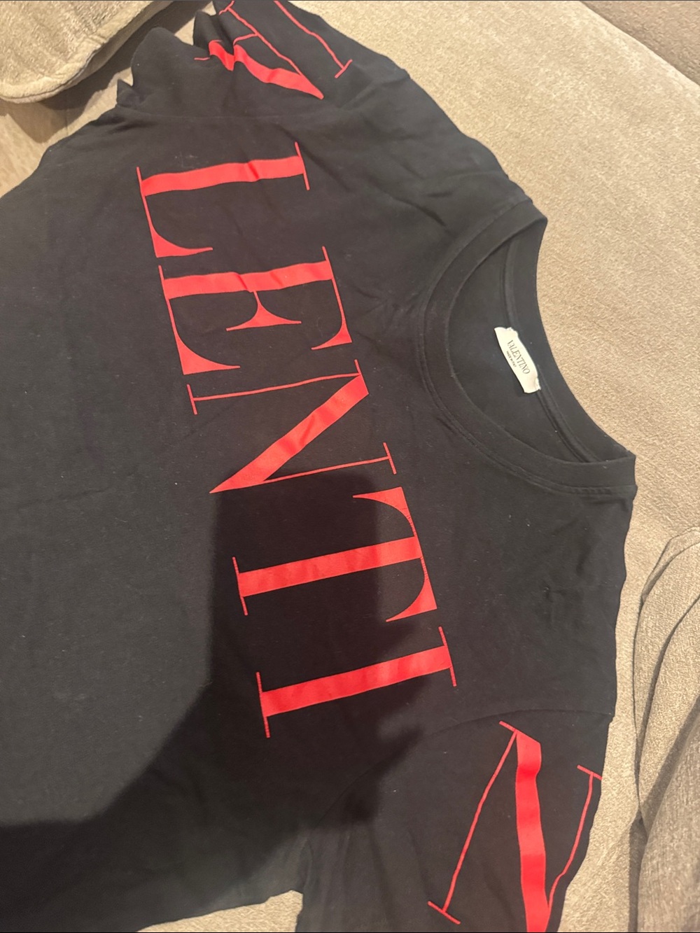 Valentino Black Tee with Red Valentino Script